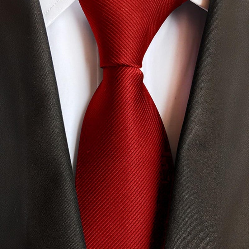 WOXVM Men's Ties Classic Solid Pure Color 3.15" (8CM) Mens Necktie, Premium Formal Black Ties For Men Business Wedding Party - Image 2